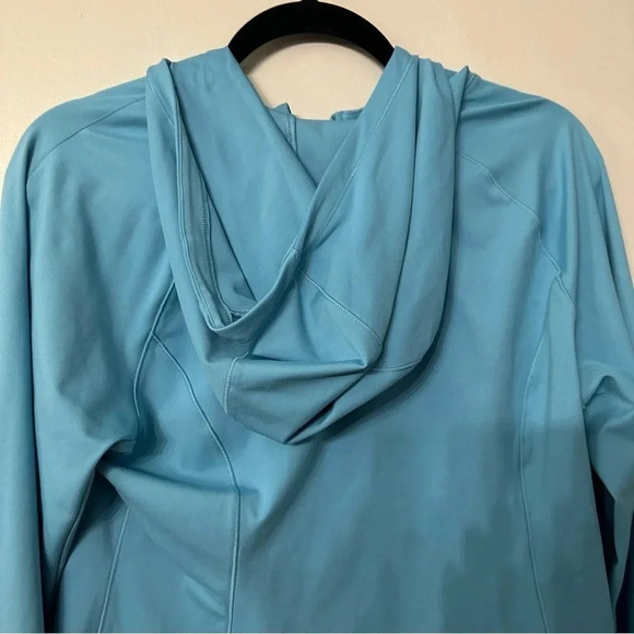Yogalicious Lux Women's Long Sleeve Light Blue Zip-Up Hooded Jacket Size L GUC - Picture 7 of 9
